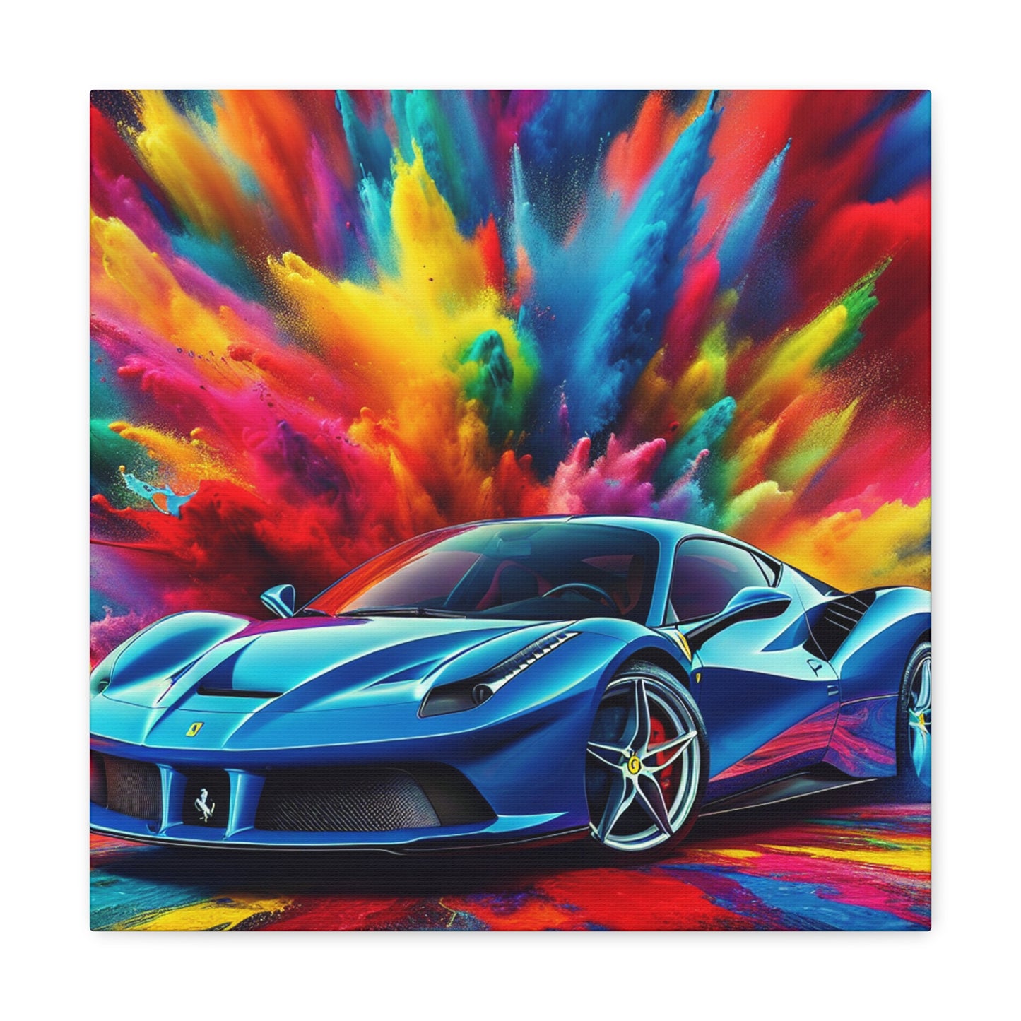 Ferrari Canva Wall Art - High Quality Luxury Car Painting - Perfect Gift for Car Enthusiasts, Home and Office Decor, Men's Man Cave Artwork