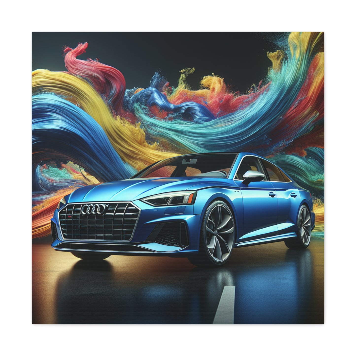 Audi A5 Canva Painting - Unique Handmade Wall Art for Car Enthusiasts, Perfect Gift for Audi Lovers