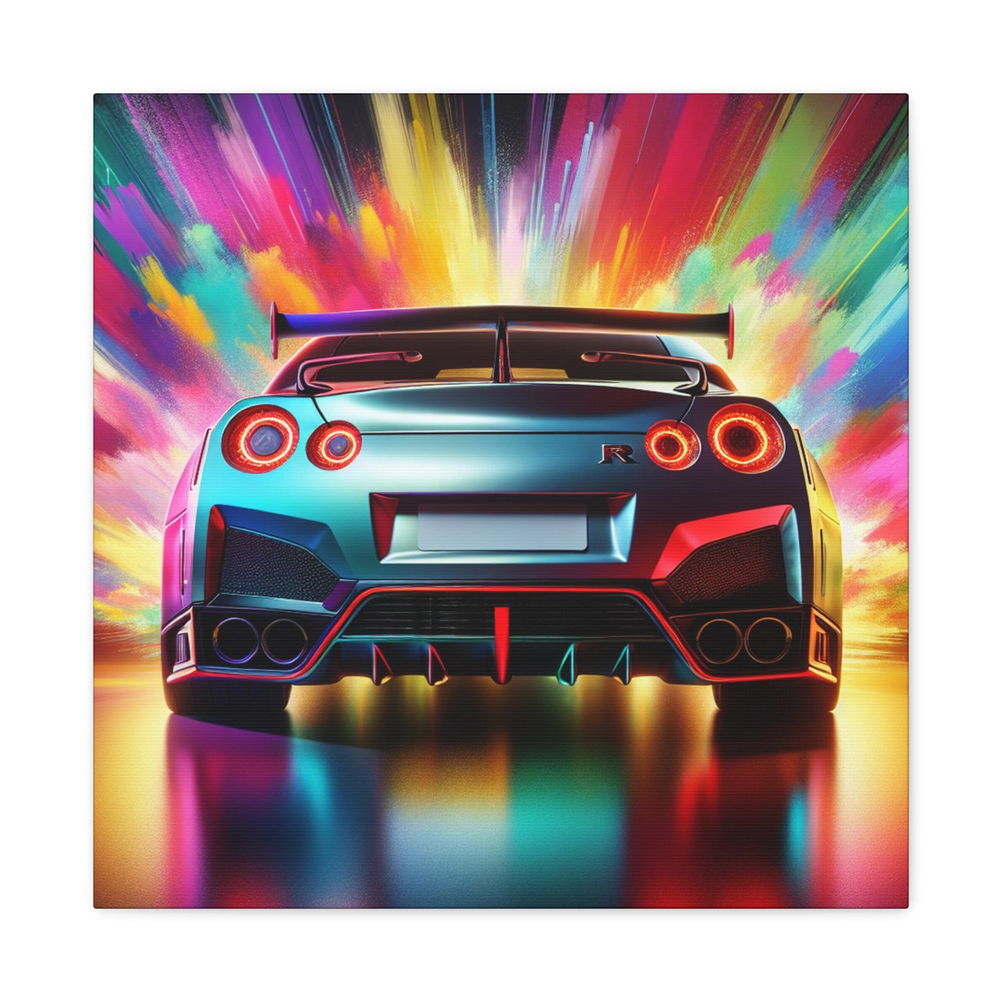 Nissan GT-R Canva Painting, Luxury Car Artwork, Wall Decor, Original Print, Auto Enthusiast Gift, Sports Car Lover, Home and Office Decoration