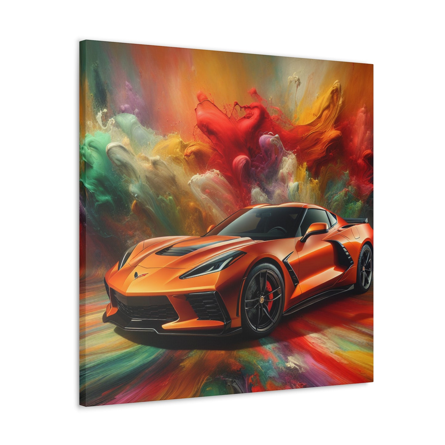 Chevrolet Corvette Wall Art Canva - Classic Car Print, Modern Home Decor, Automotive Lover Gift, Handmade Car Painting, High Quality Print