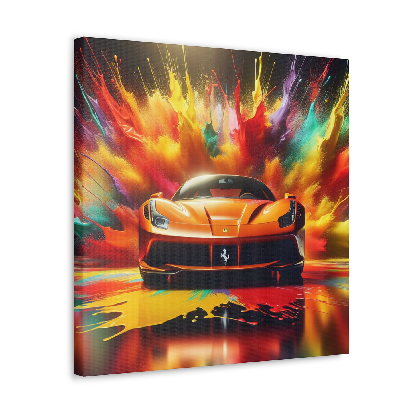 Ferrari Canva Painting, Luxury Car Artwork, Wall Decor, Handmade Piece, Perfect for Home and Office, Ideal Gift for Car Enthusiasts