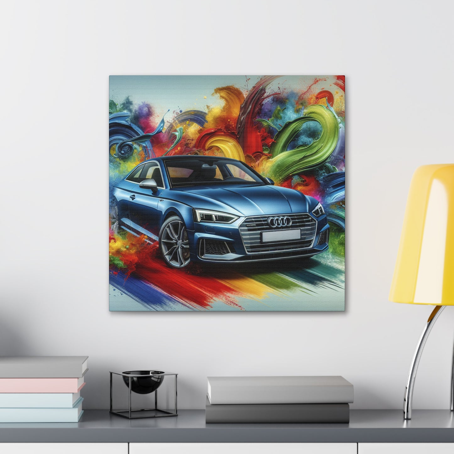 Audi A5 Wall Art, Car Enthusiast Gift, Hand-Painted Canva, Automotive Decor, Car Artwork, Man Cave Decor, Luxury Auto Prints, Sports Car Art