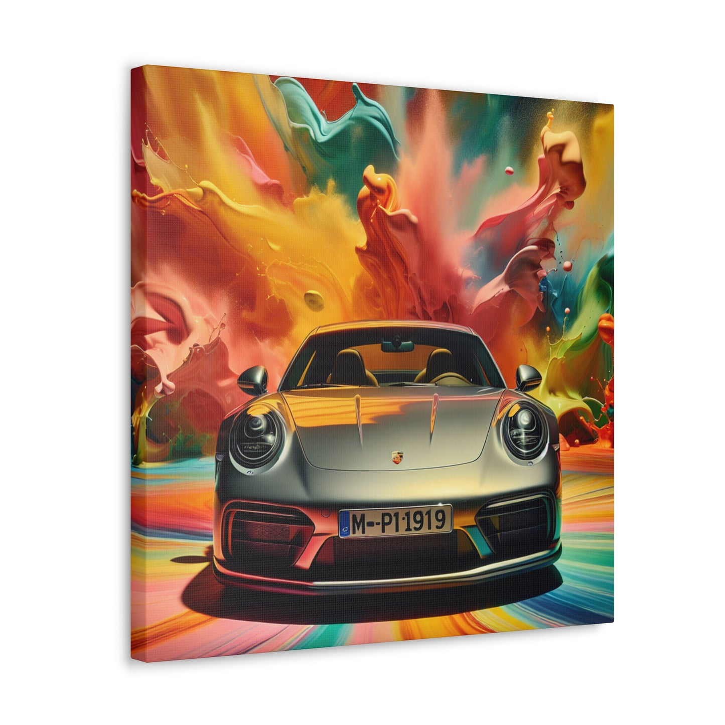 Porsche 911 Canva Painting, Sports Car Wall Art, Luxury Garage Decor, Auto Enthusiast Gift, Home Decoration, High Quality Print