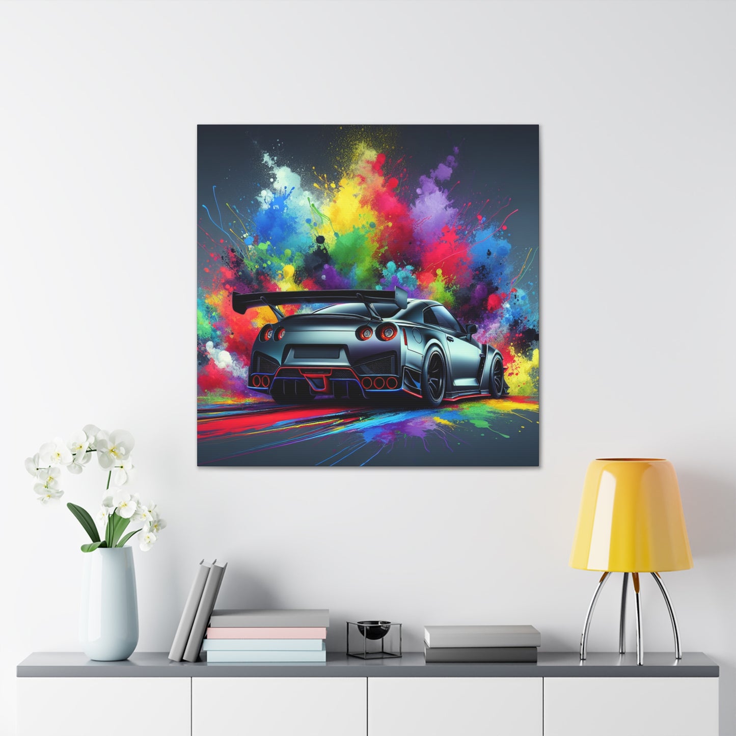 Nissan GT-R Canva Painting - High Quality Wall Decor, Modern Sports Car Artwork, Perfect Gift for Car Enthusiasts and Collectors