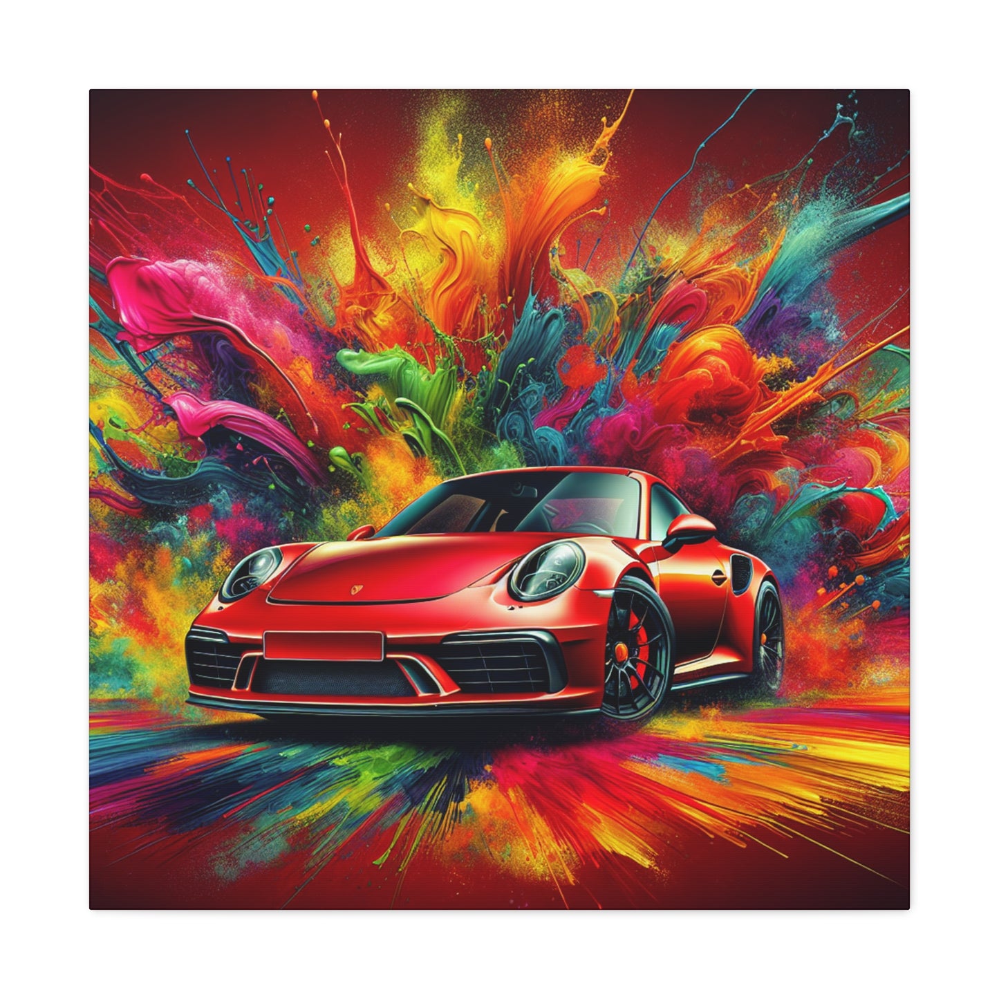 Porsche 911 Car Canva Painting, Hand Painted Wall Art, Luxury Sports Car Home Decor, Unique Gift for Car Enthusiasts and Porsche Lovers