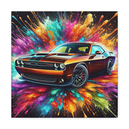 Vintage Dodge Challenger Canvas Art - Classic Car Wall Decor, Auto Enthusiast Gift, Racing Legend Print, Garage and Man Cave Decorations