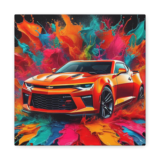 Chevrolet Camaro Vintage Canva Painting, Classic Car Art, Wall Decor, Unique Gift for Car Enthusiasts and Collectors, Garage Decoration