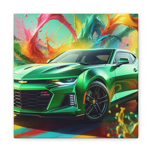 Chevrolet Camaro Painting, Car Wall Art, Automotive Decor, Canva Print, Home Decor, Gift for Car Lovers, Garage Art, Classic Car Illustration