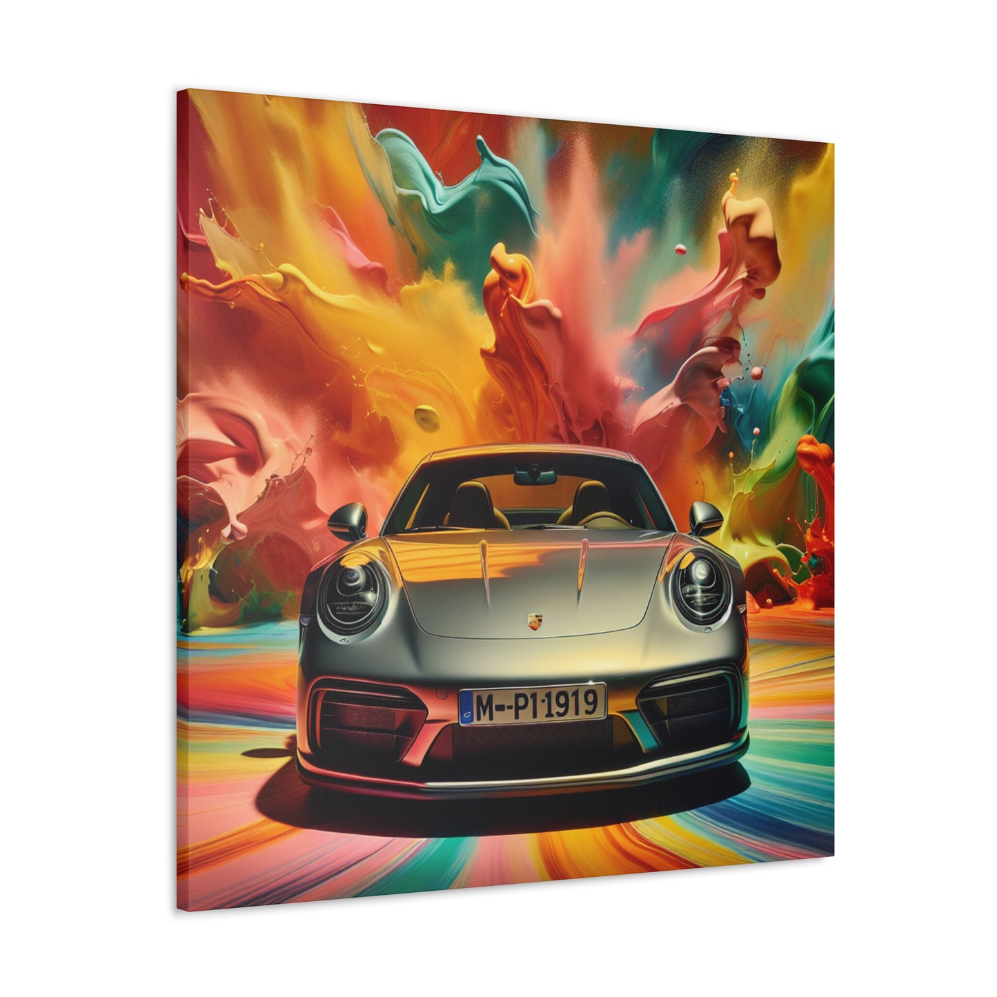 Porsche 911 Canva Painting, Sports Car Wall Art, Luxury Garage Decor, Auto Enthusiast Gift, Home Decoration, High Quality Print