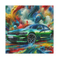 Dodge Charger Canva Art - Muscle Car Wall Decor, Automotive Enthusiast Gift, Unique Canvas Painting, Classic Car Lover Home Decoration