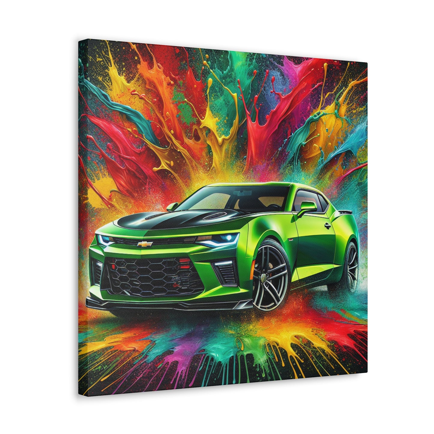 Chevrolet Camaro Artwork - Canva Painting, Wall Decor, Vintage Car Prints, Automotive Decor, Classic Car Lover - Ideal Gift for Car Enthusiasts