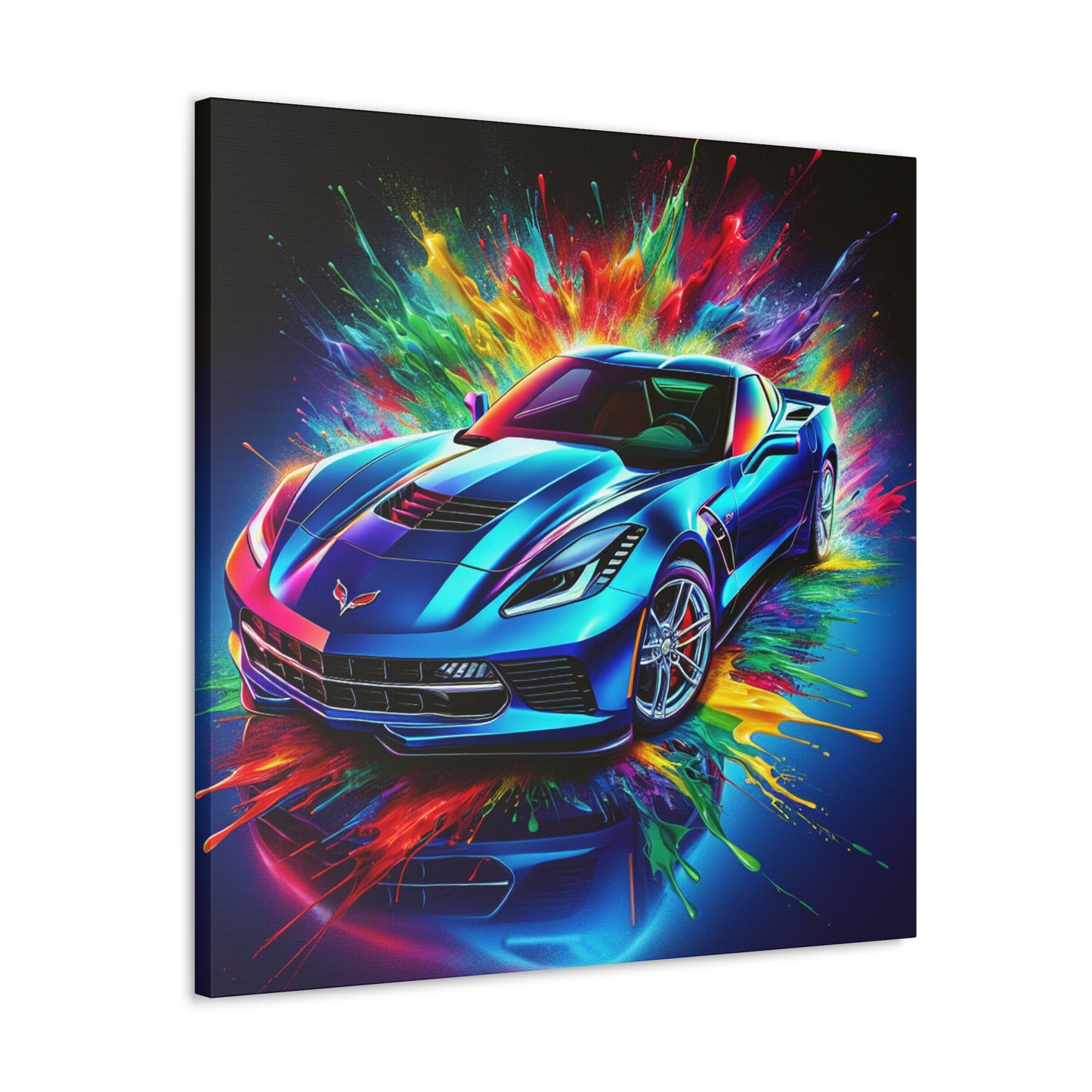 Chevrolet Corvette Canva Painting, Classic Car Wall Art, Vintage Corvette Home Decor, Car Enthusiast Gift, Man Cave Accessory
