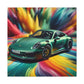 Porsche 911 Wall Decor Canva Painting, Handmade Home and Office Artwork, Automotive Wall Art, Luxury Sports Car Lover's Gift