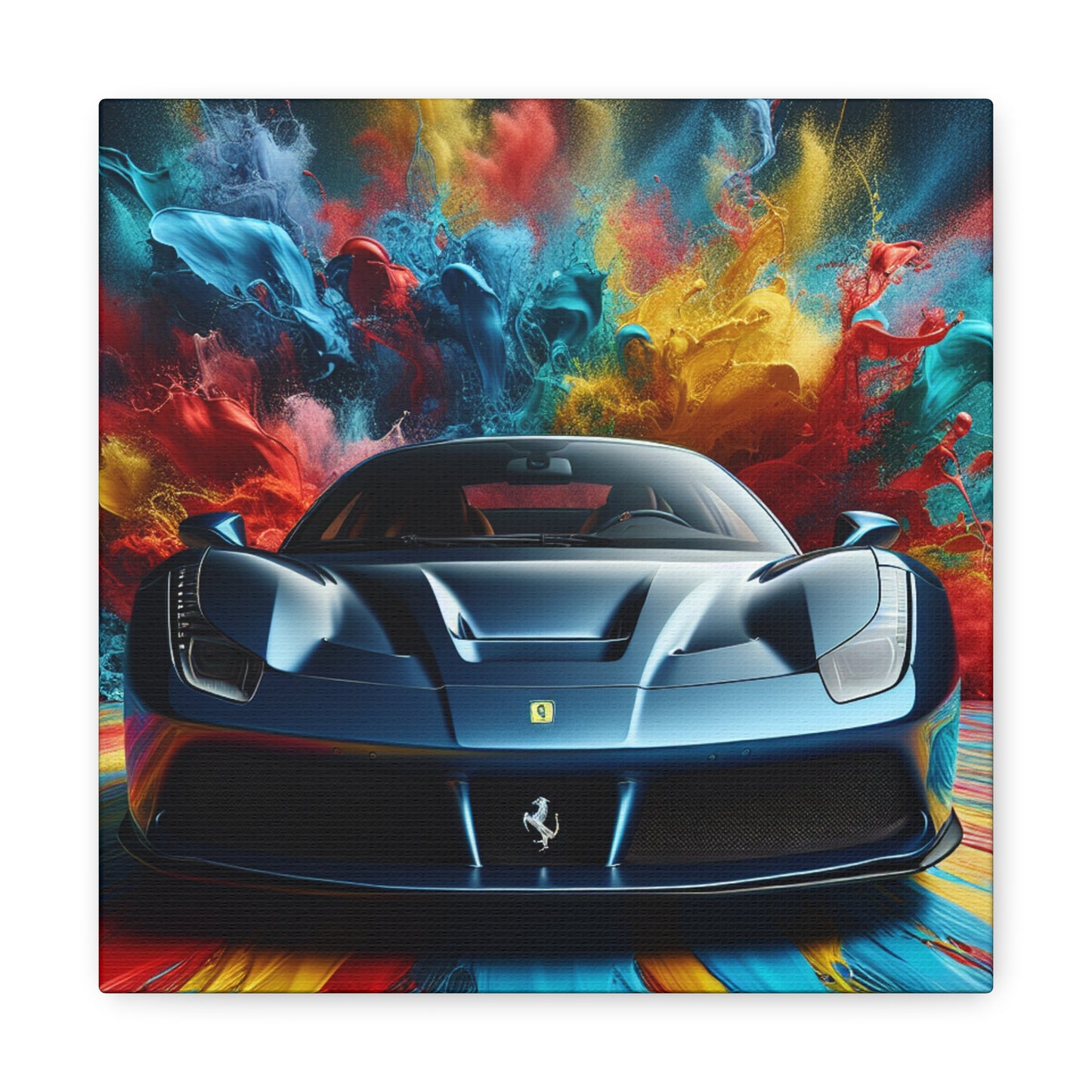 Ferrari Canva Painting, Luxury Car Wall Art, High-Quality Print for Enthusiasts, Home Decor, Perfect Gift for Car Lovers, Supercar Illustration