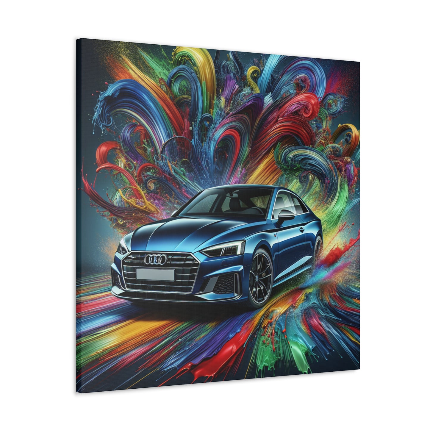 Audi A5 Canva Painting, Hand Painted Wall Art, Luxury Car Decor, Modern Home Office, Unique Gift for Car Lovers and Enthusiasts