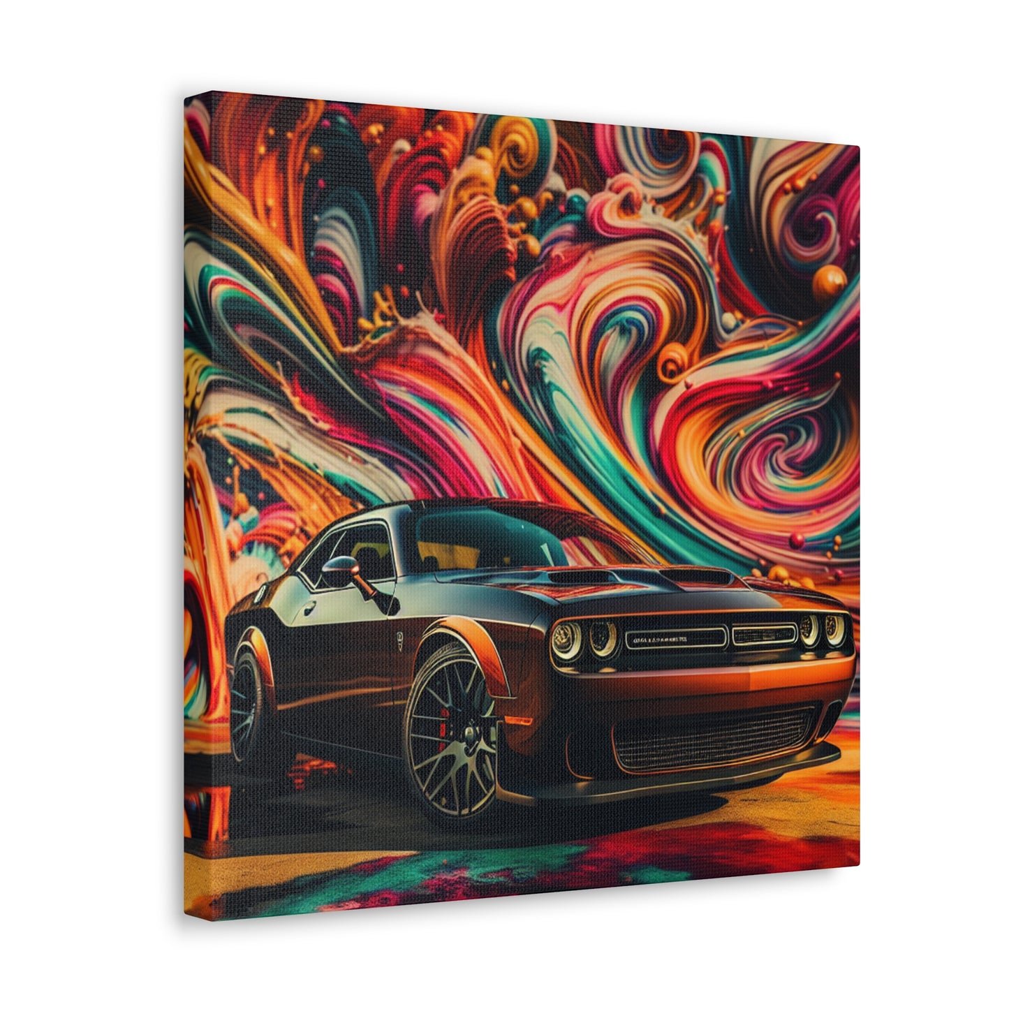 Dodge Challenger Wall Art, Classic Car Canva Painting, Garage Decor, Car Enthusiast Gift, Muscle Car Artwork, Contemporary Wall Decoration