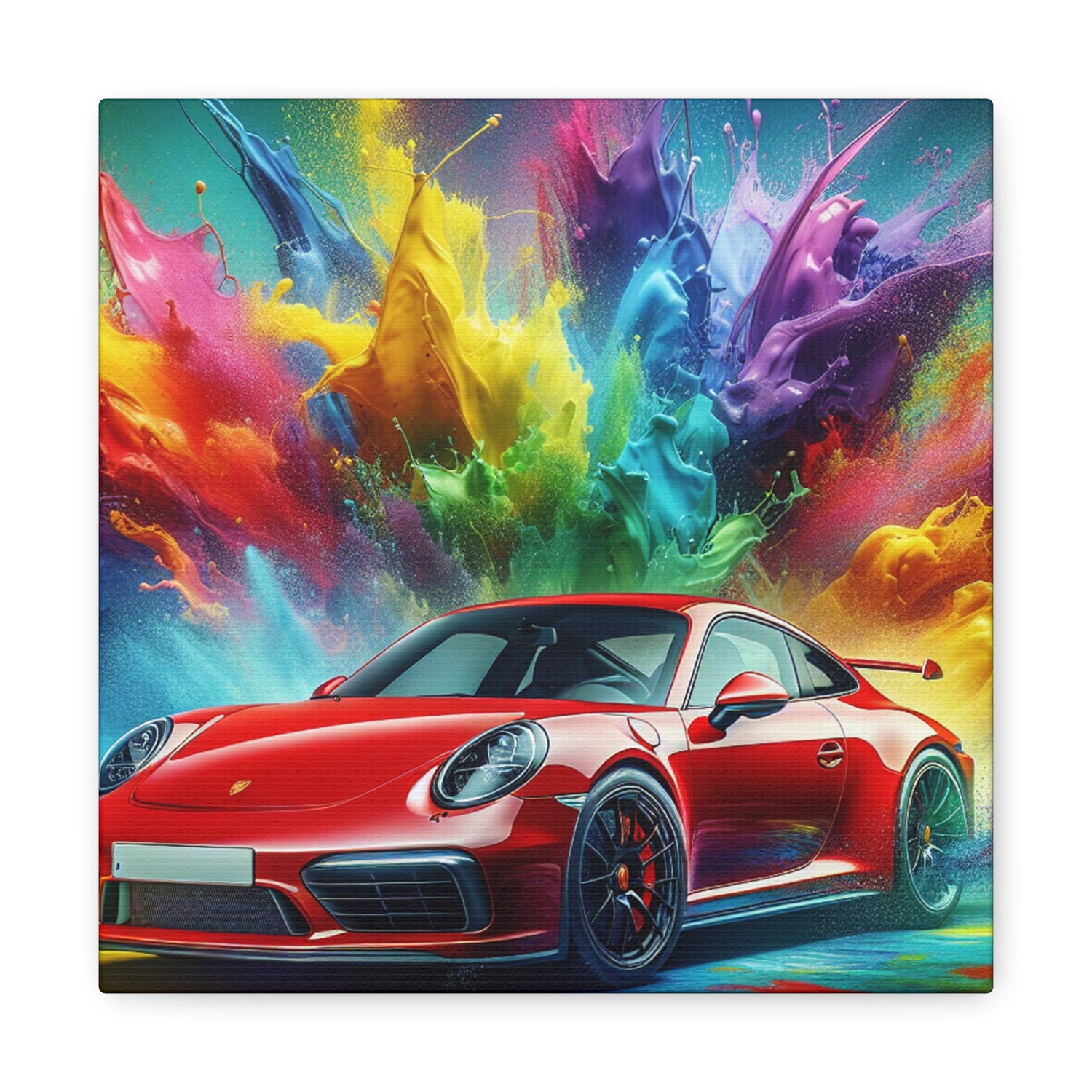 Porsche 911 Fine Art Canva Painting - Vintage Car Wall Decor - Luxury Automobile Artwork for Home and Office Decorations