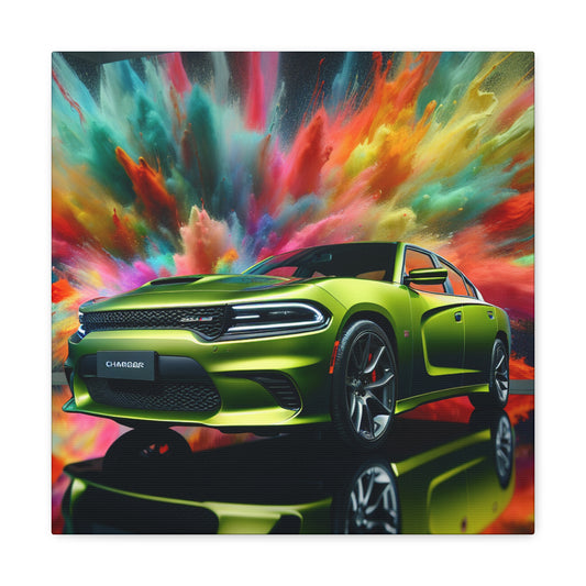 Dodge Charger Canva Painting - Unique Wall Art for Garage, Car Enthusiast Gift, Vintage Classic Auto Decor And Man Cave Essentials