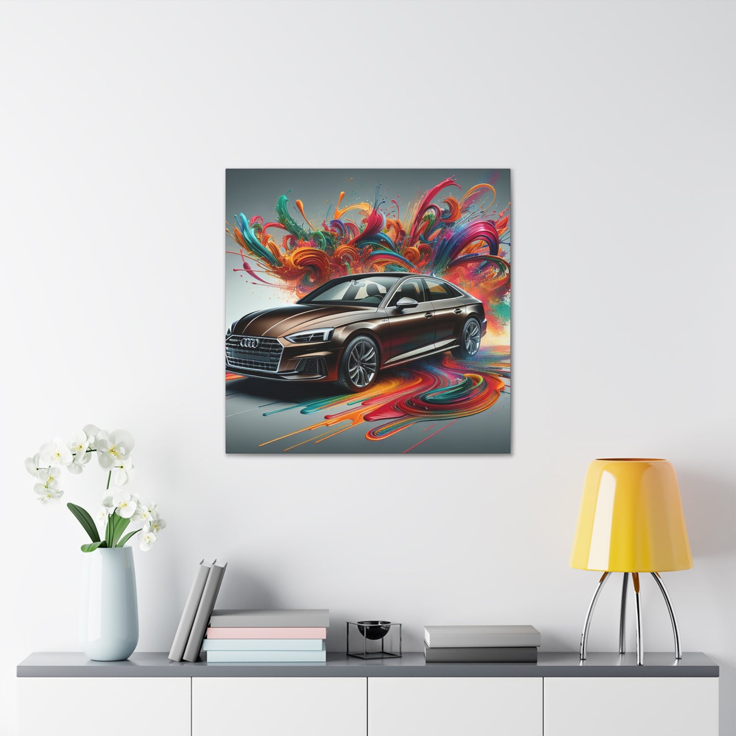 Audi A5 Car Artwork - Large Modern Wall Decor, Luxury Car Canva Painting, Unique Gift for Auto Enthusiast and Car Lovers