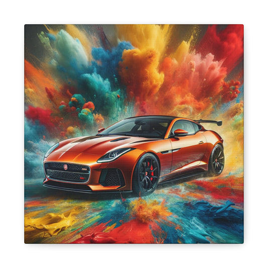 Jaguar F-Type Canva Painting, High-Quality Print, Wall Art for Car Enthusiasts, Handmade Home Décor, Minimalistic Style Artwork