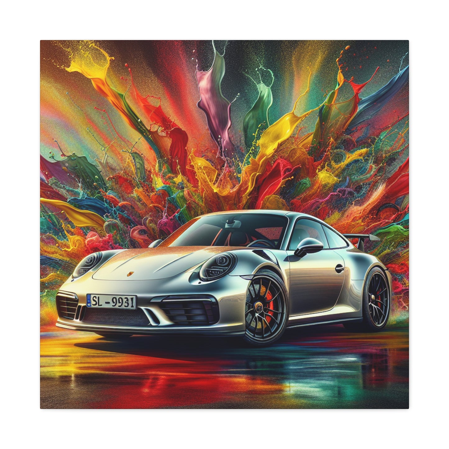 Porsche 911 Artwork, Exquisite Car Canva Painting, Perfect Gift for Luxury Car Enthusiasts and Art Lovers, Wall Decor