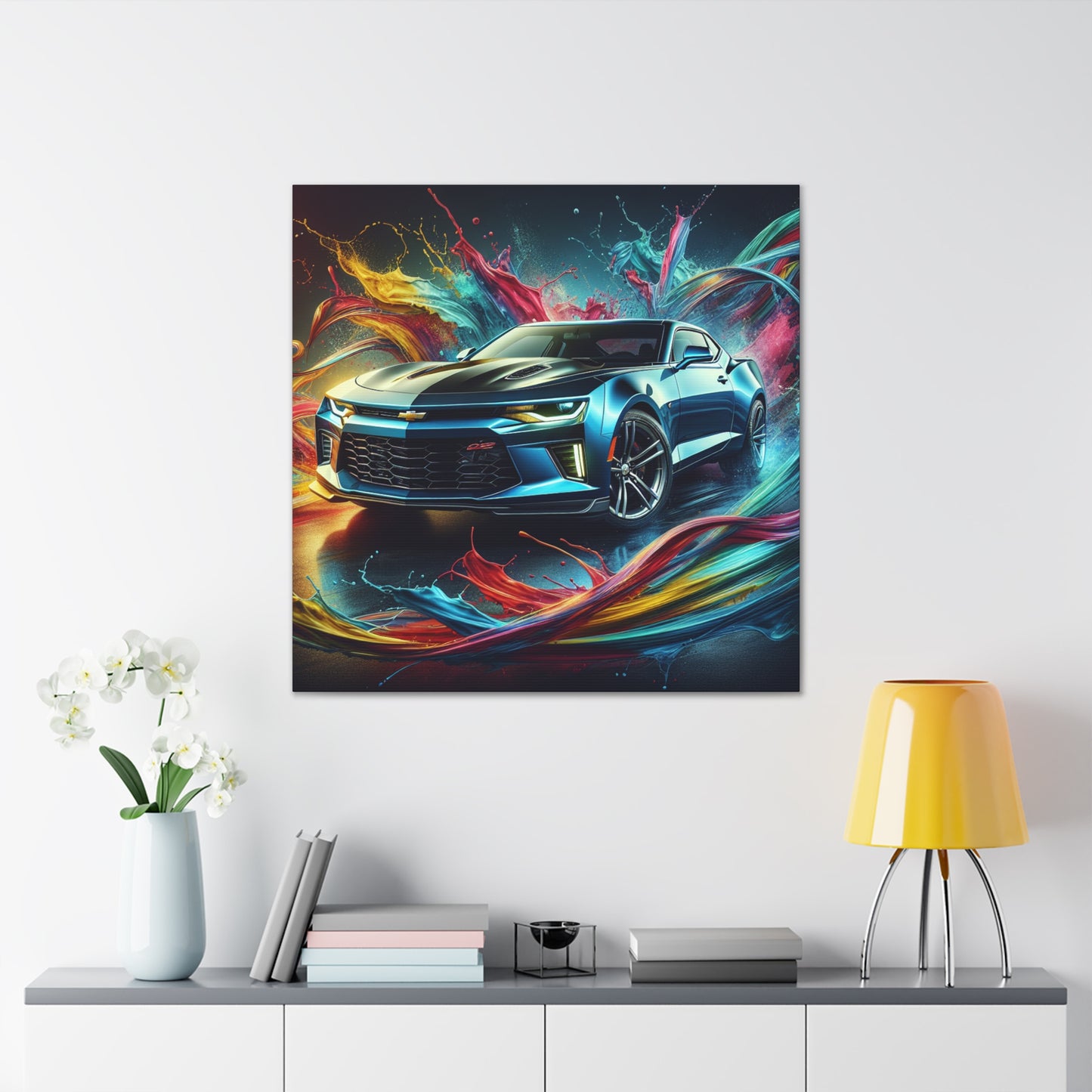 Chevrolet Camaro Canva Painting, Home Decor, Classic Car Artwork, Wall Hangings, Modern Vehicle Design, Garage Decoration, Car Enthusiast Gift