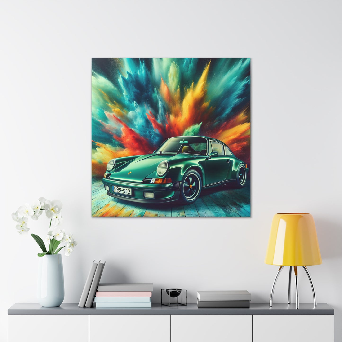 Classic Porsche 911 Art, Luxurious Vintage Car Wall Decor, Premium Quality Canva Painting, Perfect Gift for Car and Art Enthusiasts