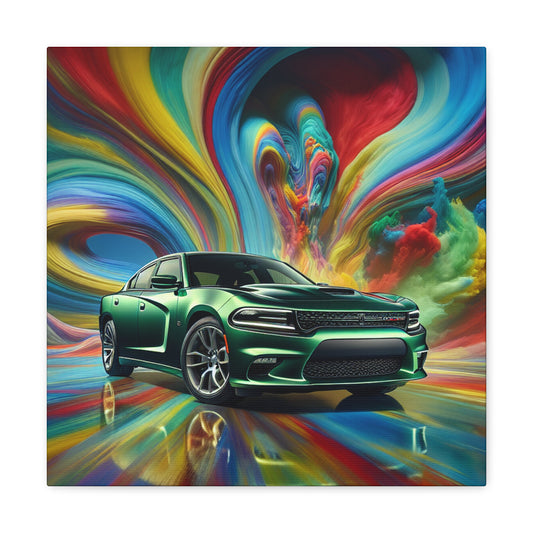 Dodge Charger Artwork - High Quality Car Canva Painting - Perfect Gift for Car Enthusiasts - Wall Decor for Man Cave