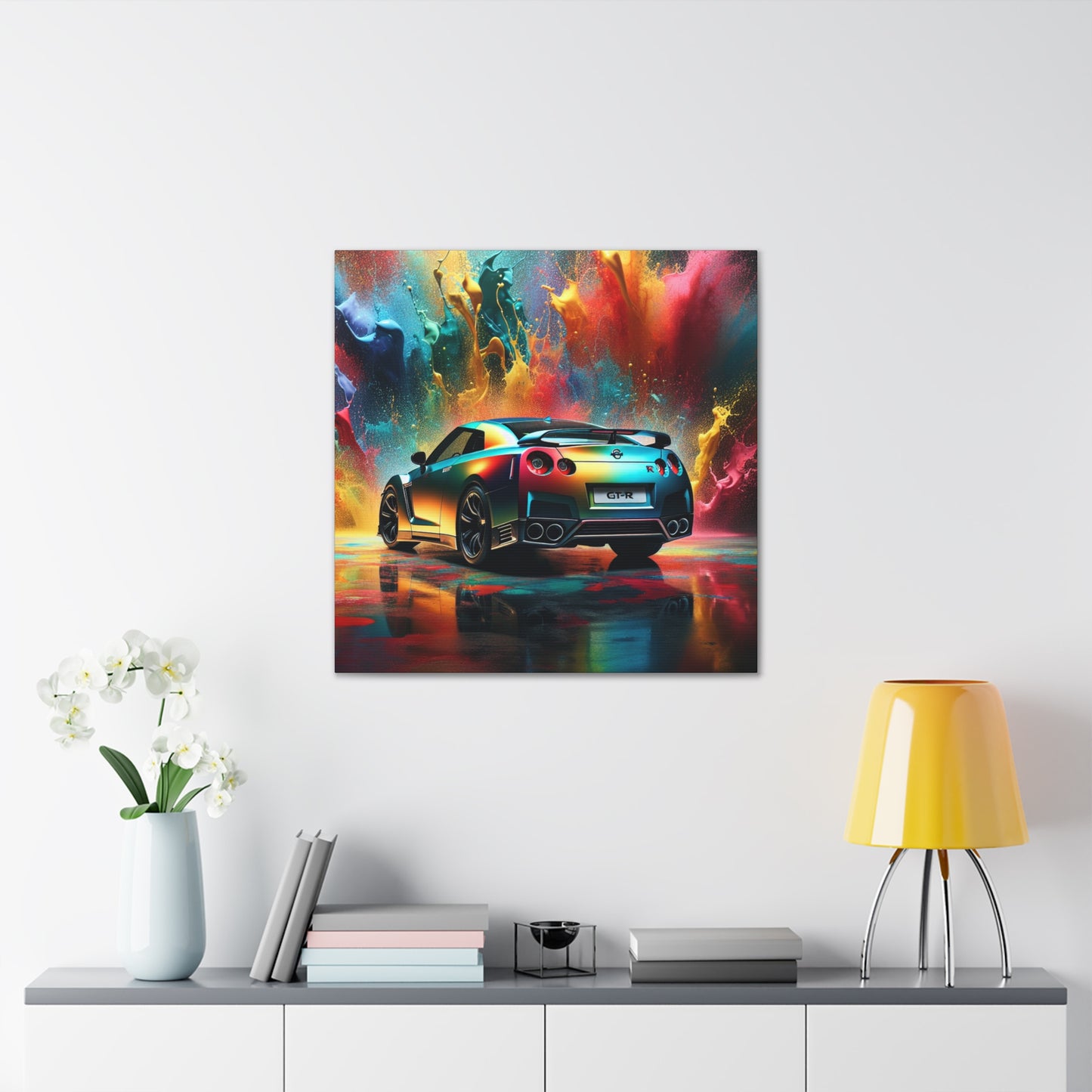 Nissan GT-R Car Canva Painting - Modern Wall Art Decor for Automotive Enthusiasts, Vehicle Inspired Home Decor, Unique Car Lover's Gift