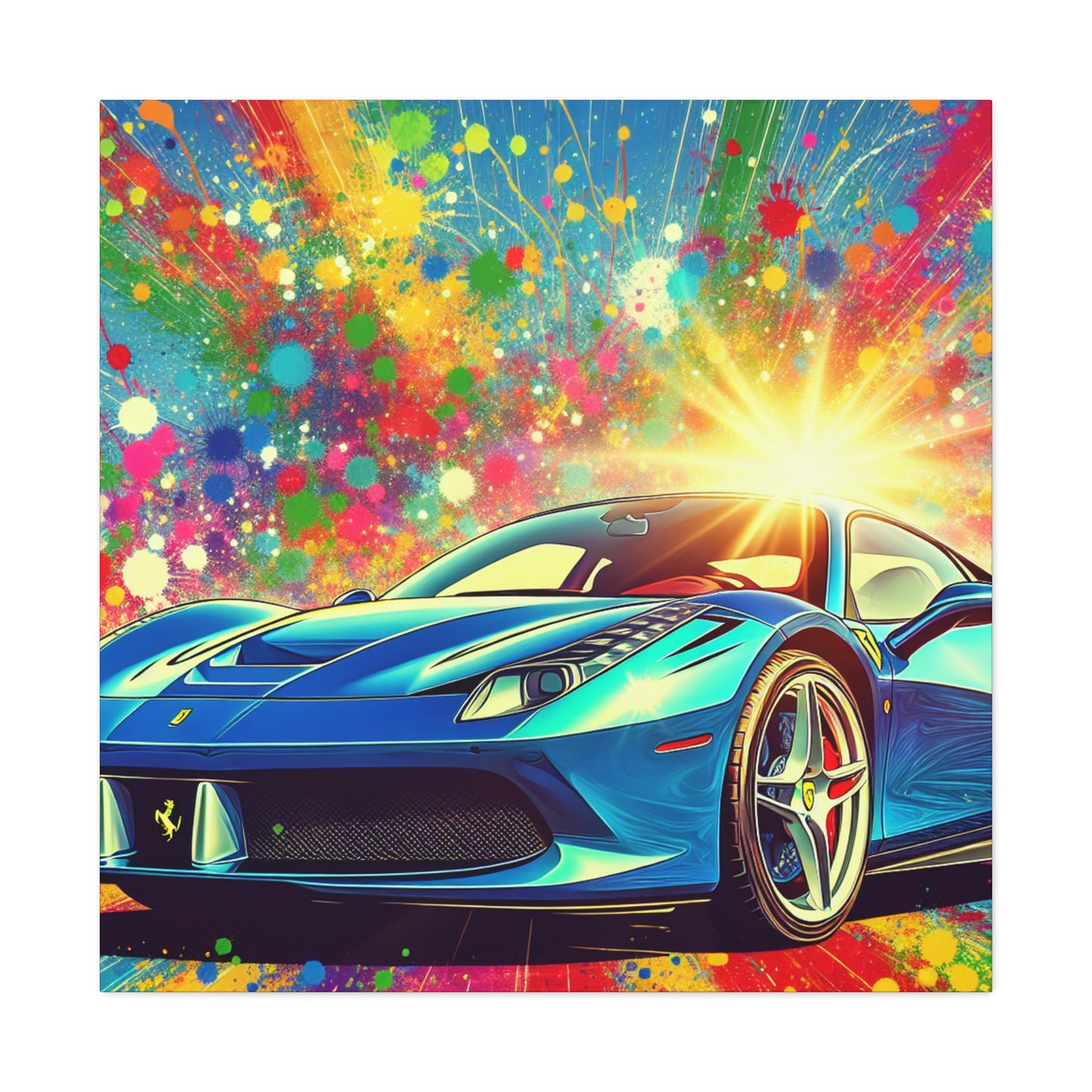 Ferrari Wall Art Canvas - Luxury Car Painting, Perfect for Man Cave, Garage Decor, Automotive Enthusiast Gift, High Quality Print