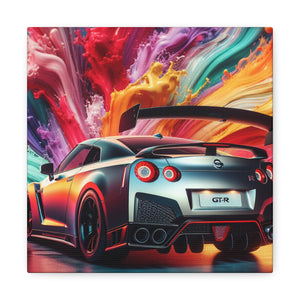 Nissan GT-R Canva Painting, Handmade Wall Art, Home Decor, Car Enthusiast Gift, Automotive Artwork, Large Car Print, Modern Style Decor