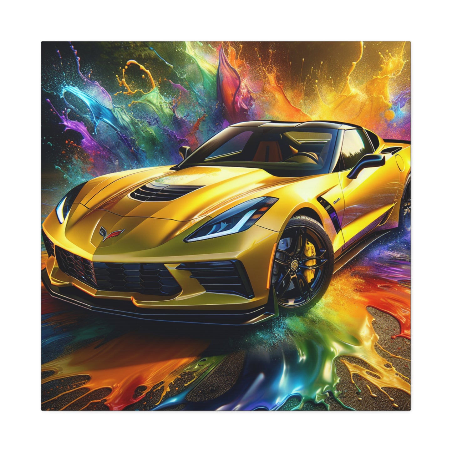 Chevrolet Corvette Wall Art Canva Painting - Perfect Gift for Car Lovers and Corvette Enthusiasts