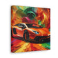 Lamborghini Aventador Canva Painting - Wall Art for Car Lovers and Auto Enthusiasts, Luxury Sports Car Home Decor