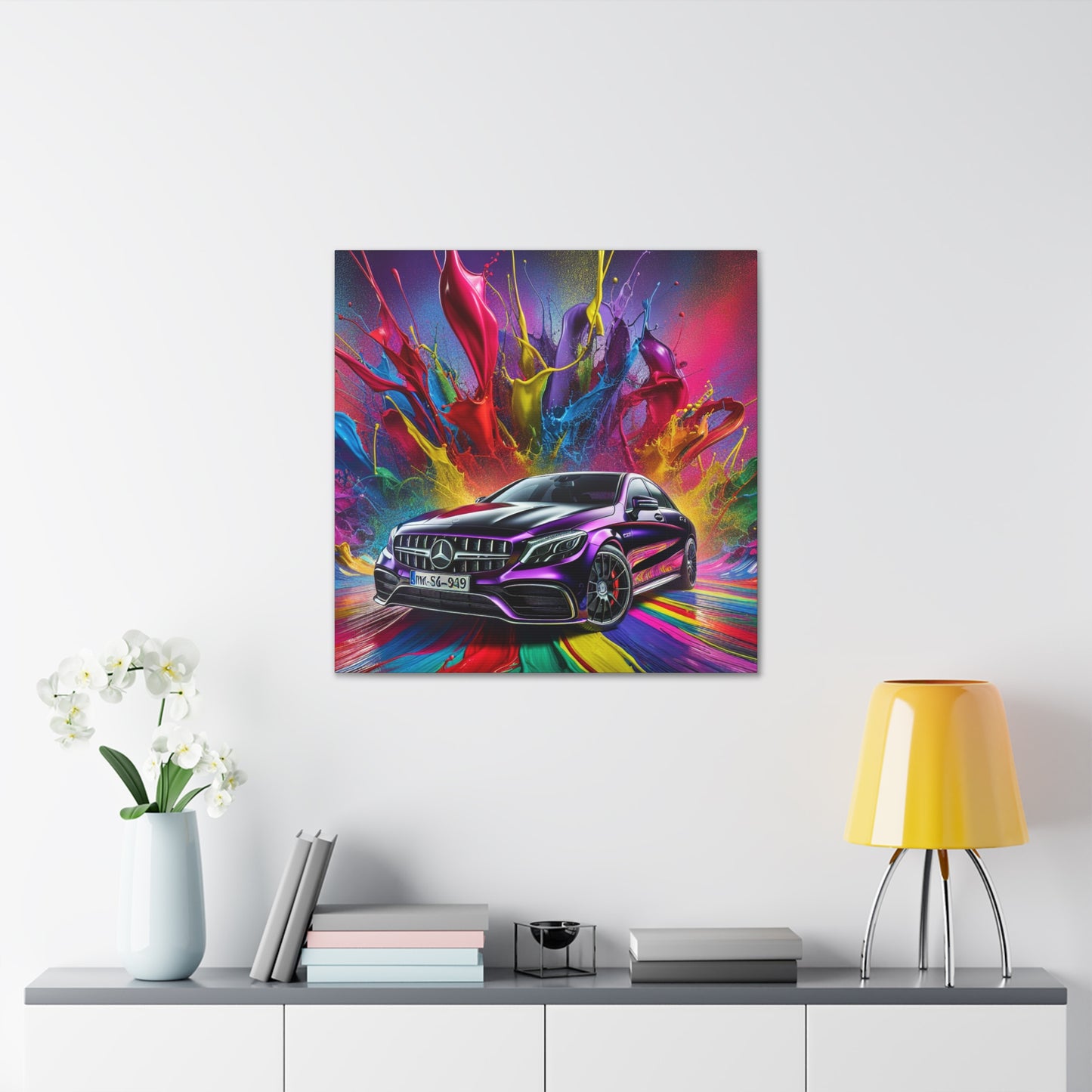 Mercedes AMG Wall Art Canva, Luxury Car Home Decor, Automotive Painting, High-Quality Print, Garage Decor, Car Enthusiast Gift