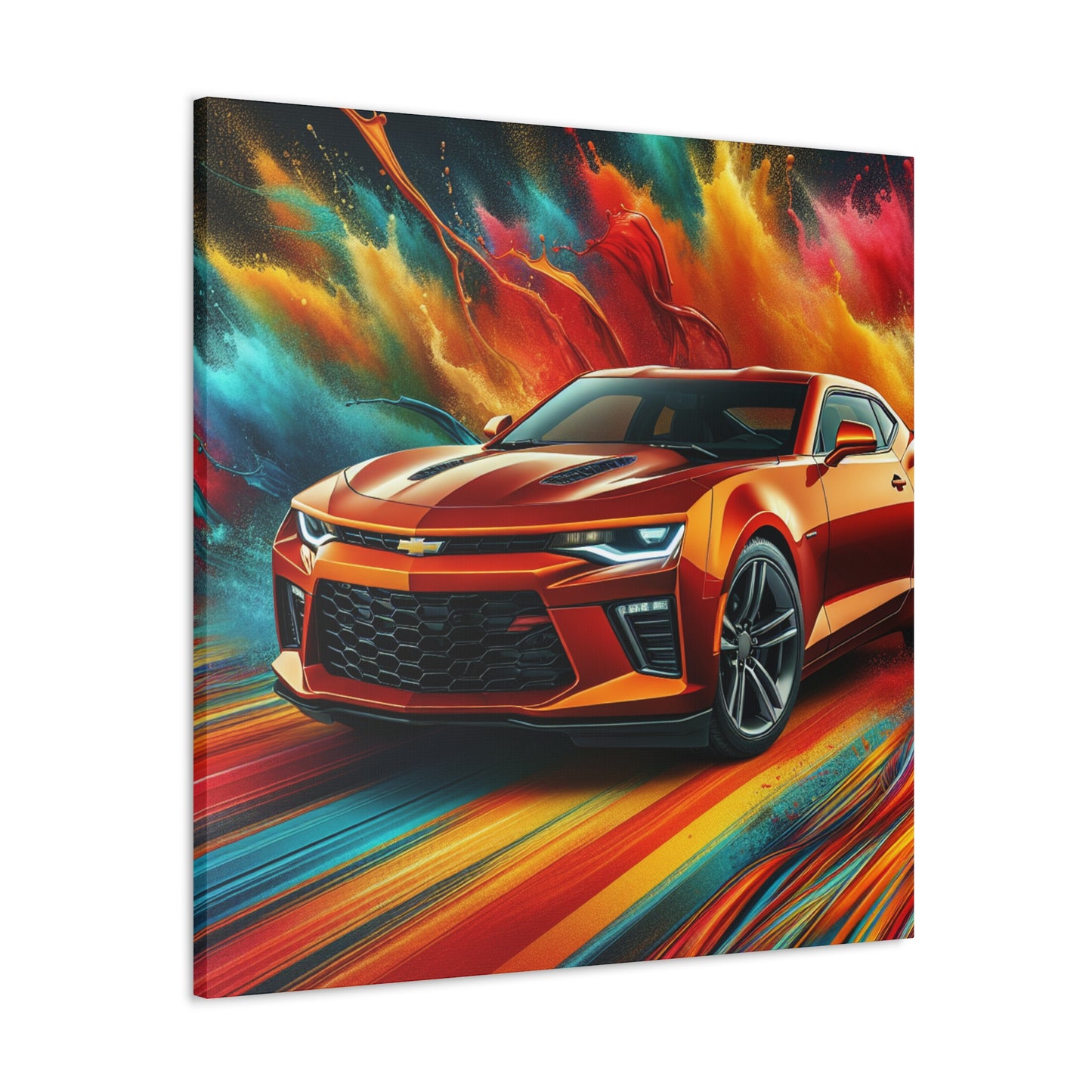 Chevrolet Camaro Canva Painting - Classic Car Wall Art, Muscle Car Decor, Gifts for Car Enthusiasts, Automobile Lovers, Man Cave Addition