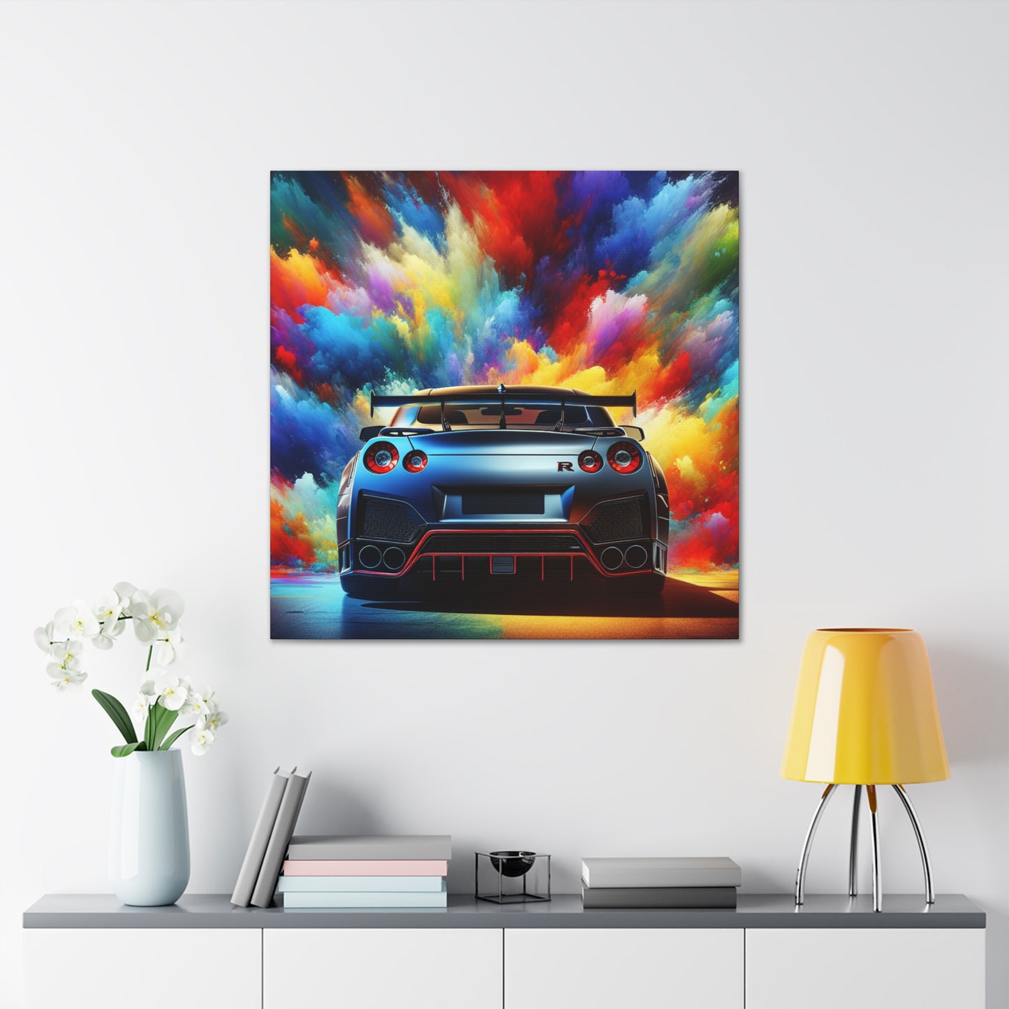 Nissan GT-R Car Wall Art, Modern Home Decor Interior, Large Canva Painting, Auto Print, Car Enthusiast and Collector Gift, Garage Decoration