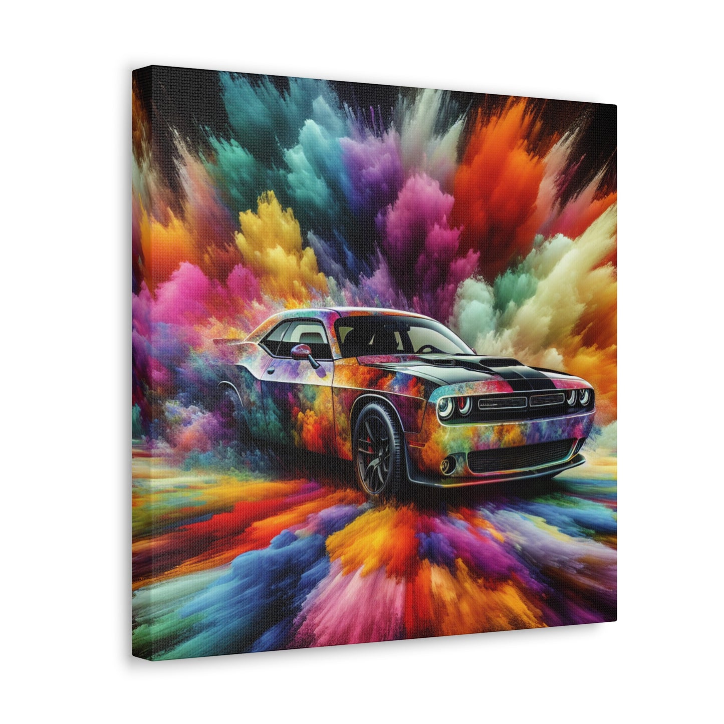 Dodge Challenger Wall Art, Car Enthusiast Gift, Automotive Canva Painting, Classic Muscle Car Decor, Man Cave Must-Have, Unique Artwork