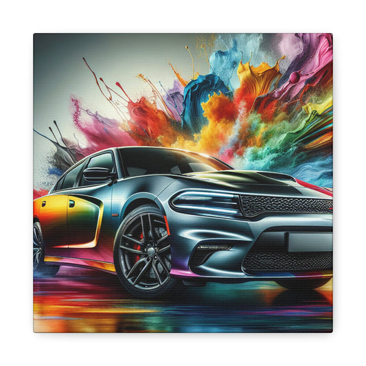 Dodge Charger Canva Painting, Muscle Car Wall Art, Classic Automobile Home Decor, Ideal Gift for Car Enthusiast