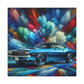 Dodge Challenger Wall Art, Car Themed Home Decor, High Quality Canva Painting, Classic Car Enthusiast Gift, Modern Garage Artwork