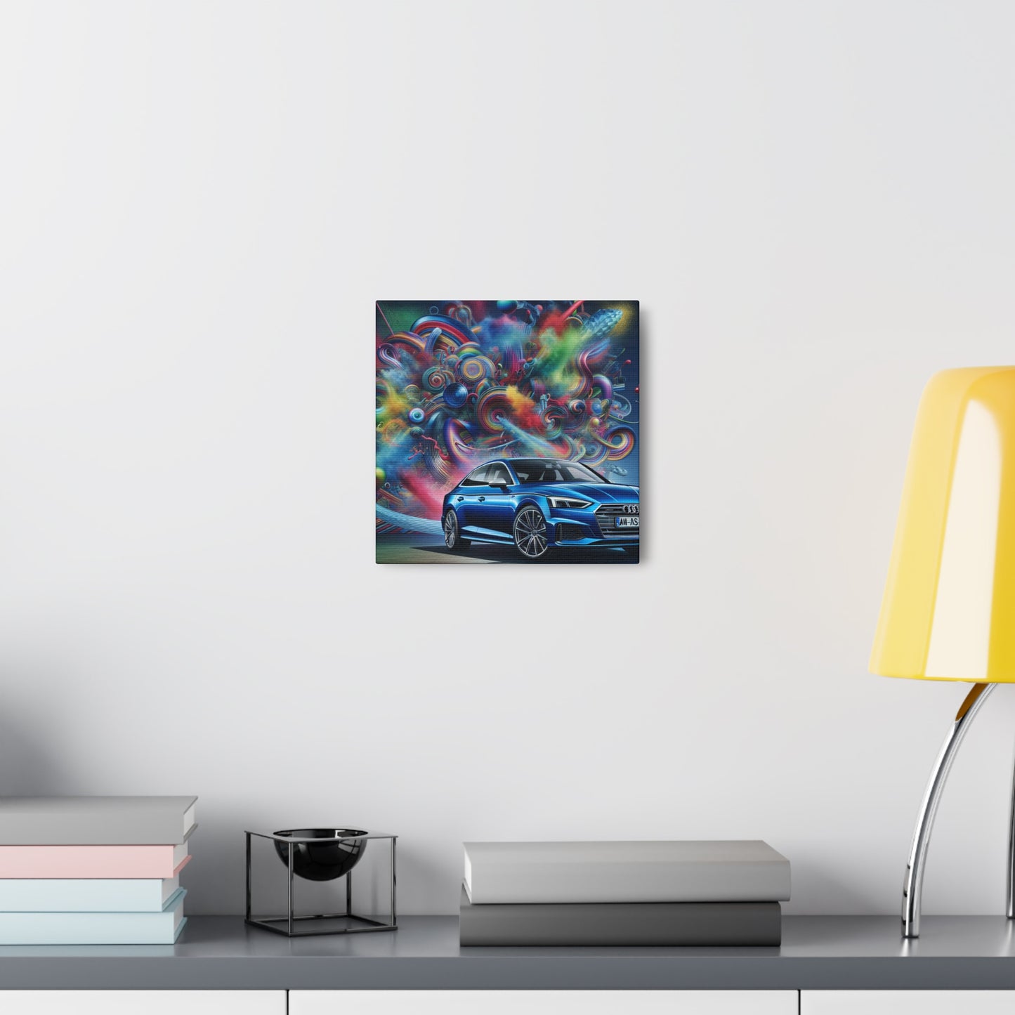 Audi A5 Canva Art, Luxury Car Wall Decor, Unique Gift for Motor Enthusiast, High-Quality Painting, Sleek Vehicle Home Decor