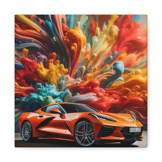 Chevrolet Corvette Canva Wall Art, Unique Car Design, Handmade Home Decor, Perfect Gift for Car Enthusiast, Quality Canvas Painting