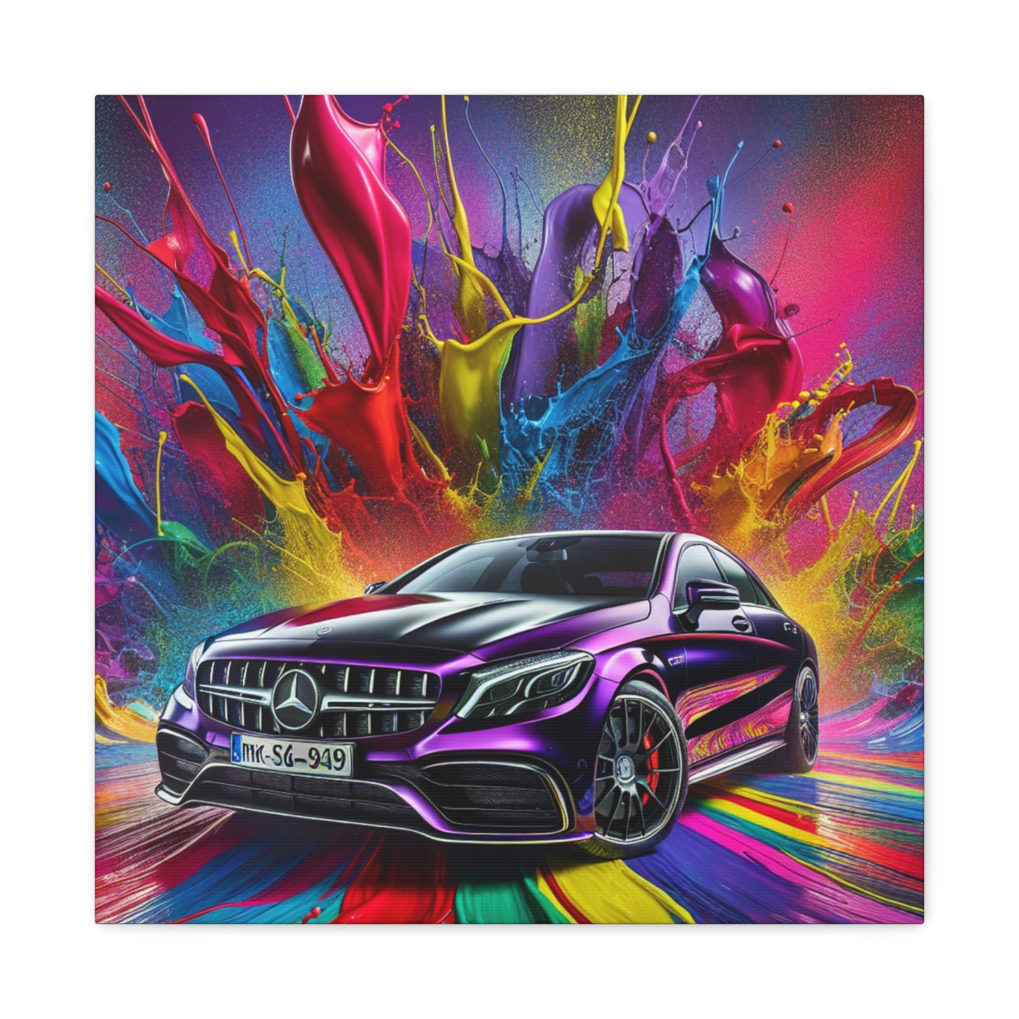 Mercedes AMG Wall Art Canva, Luxury Car Home Decor, Automotive Painting, High-Quality Print, Garage Decor, Car Enthusiast Gift