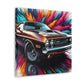 Dodge Challenger Wall Art - Handmade Canva Painting - Race Car Decor - Automotive Gifts for Men - Unique Home and Office Decoration