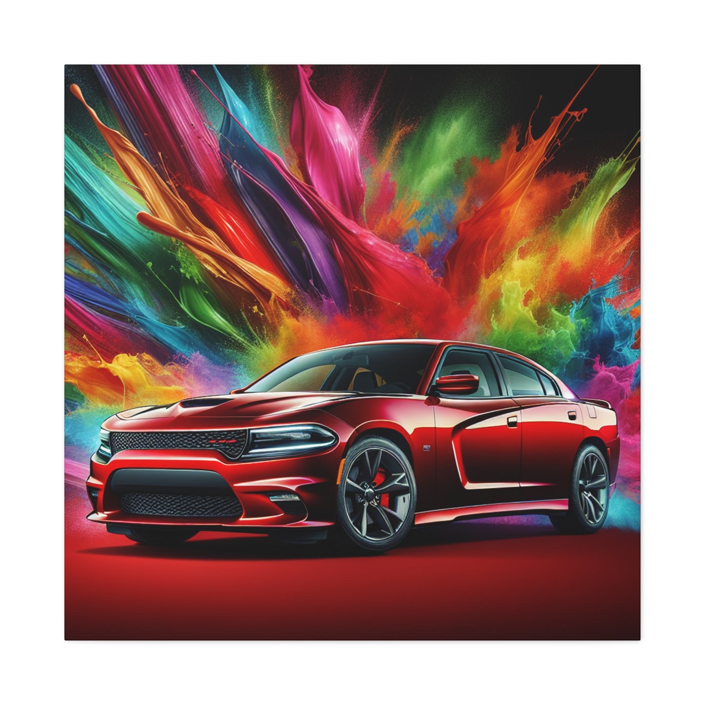 Vintage Dodge Charger Wall Art, Classic Car Canvas Painting, Automobile Decor, Perfect Gift for Car Enthusiasts and Collector's Item