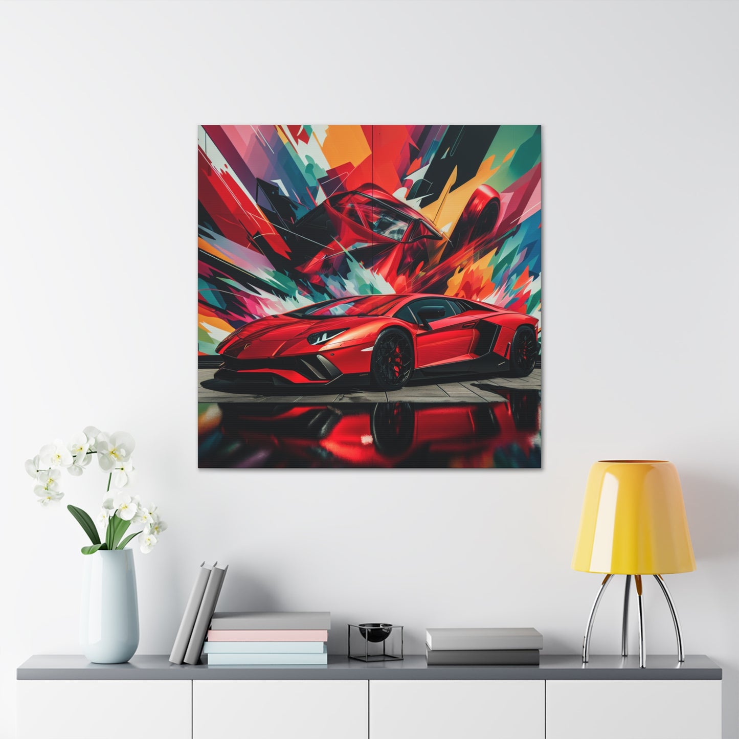 Lamborghini Aventador Canvas Art, Luxury Car Wall Decor, High Quality Print, Handmade Sports Car Painting, Exotic Supercar Gift for Men