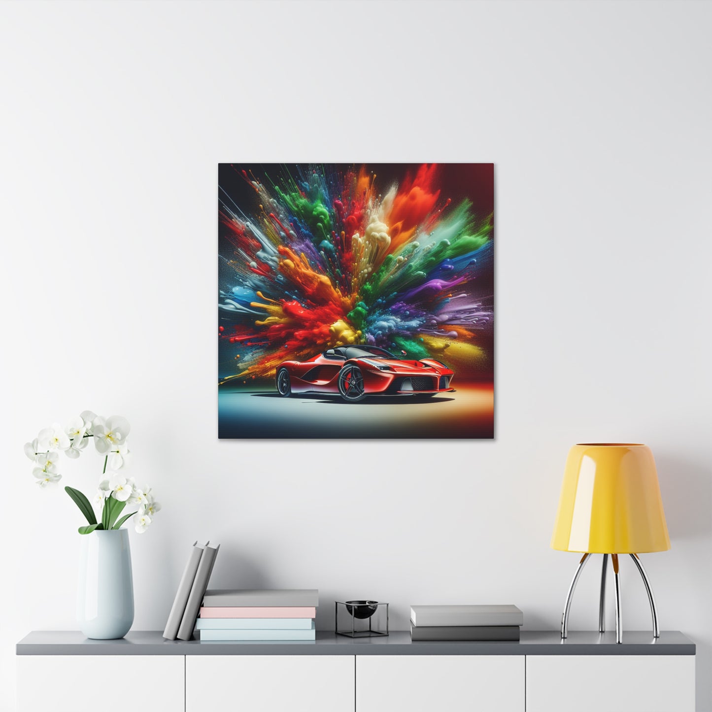 Ferrari Enthusiast Canva Art - Luxury Car Wall Decor - High-Quality Print, Hand-Painted Inspired for Living Room, Man Cave, Game Room