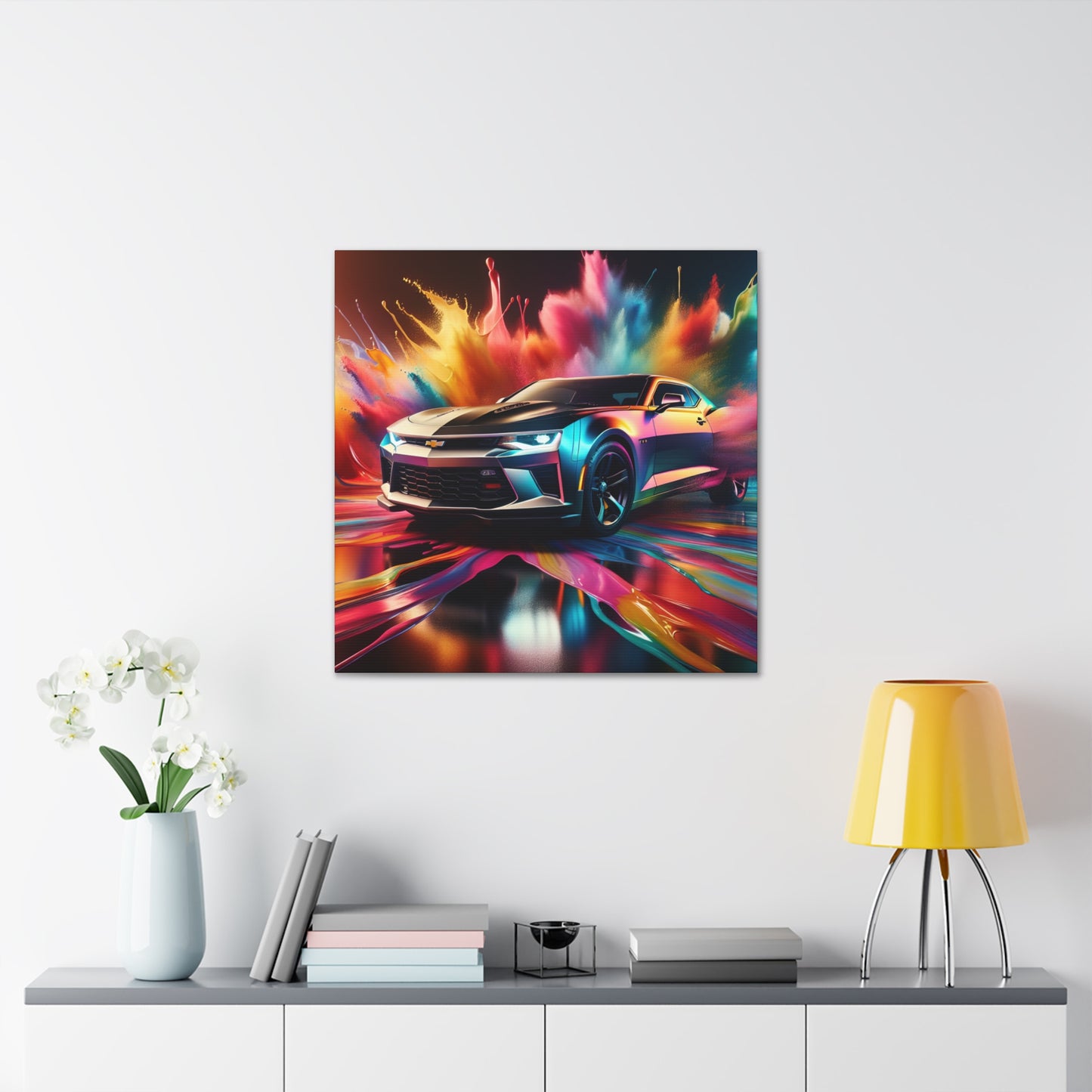 Chevrolet Camaro Wall Art Canva Painting, Car Enthusiast Decor, Muscle Car Print, Home Office Garage Decor, Automobile Artwork, Classic Car