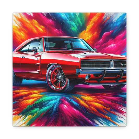 Dodge Charger Wall Art, Car Canva Painting, Automotive Decor, Unique Gift for Auto Enthusiast, Collector's Favorite, Muscle Car