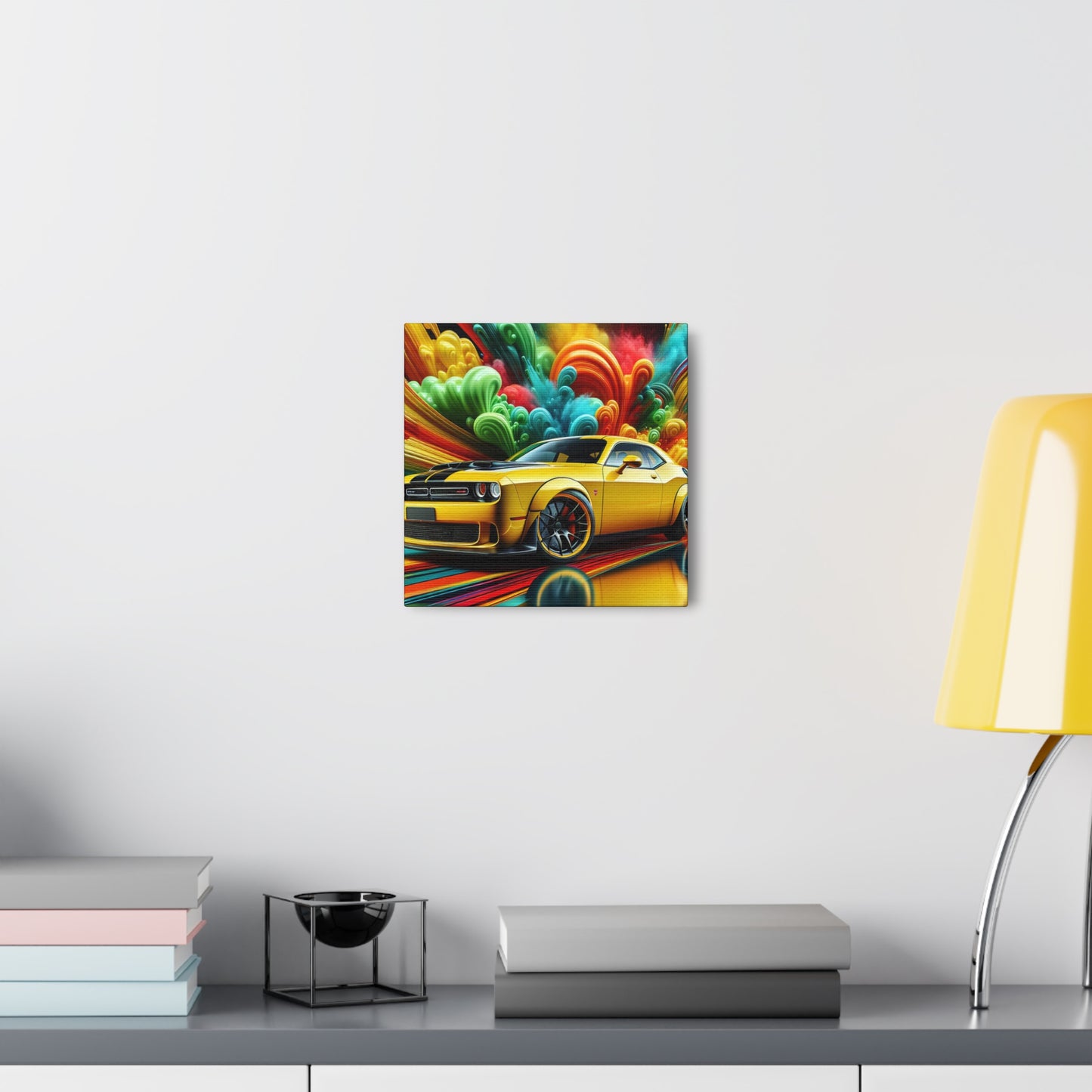 Dodge Challenger Car Wall Art - Premium Canva Painting, Great for Home Decor, Auto Enthusiast Gift, Man Cave Essential, Car Artwork