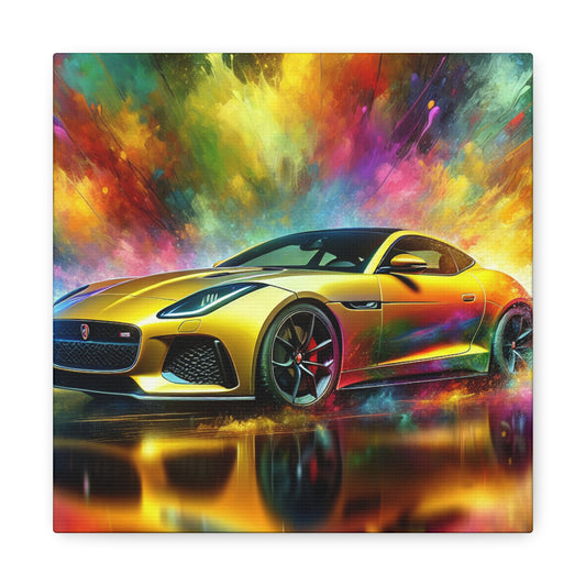 Jaguar F-Type Artwork: Original Car Canva Painting for Home Decor, Automotive Wall Art, Perfect Gift for Auto Enthusiasts and Collectors